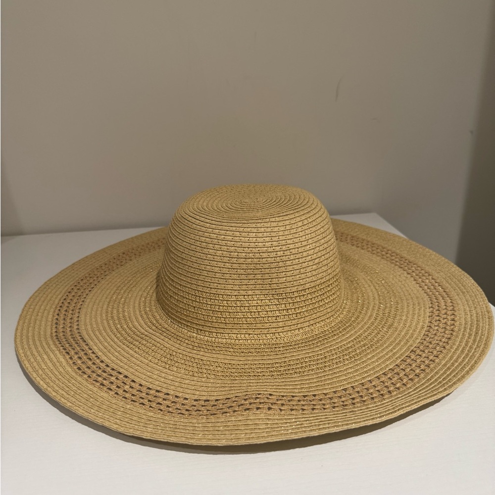 White House Black Market Tan Wide-Brimmed Hat